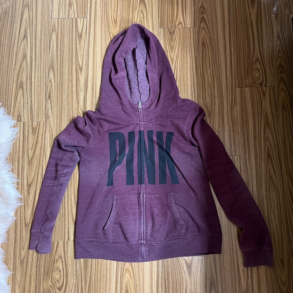 Pink zip up hoodie